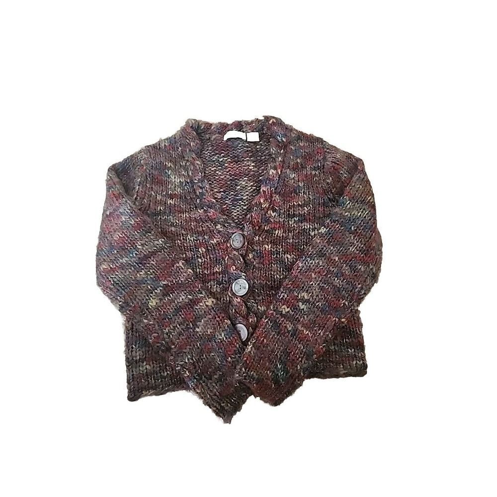 Vintage Barry Bricken Womens S Knit Acrylic Wool Cardigan Sweater Colorful